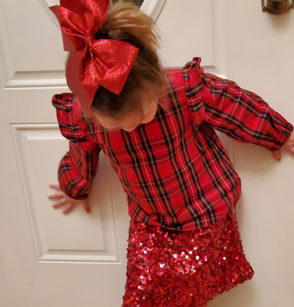 J.Crew Crewcuts Girls 4-5 plaid holiday top - Picture 5 of 5
